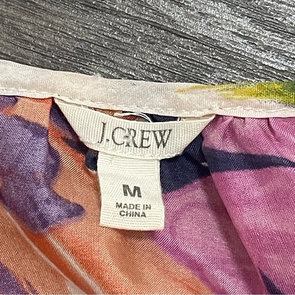 J. Crew Multicolored Floral 100% Silk Tunic Coverup Sz M